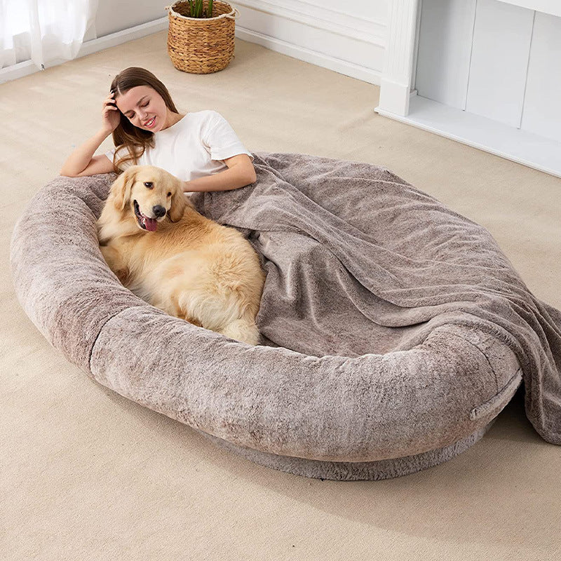 The Ultimate Comfort: Large Plush Human-Size Pet Bed